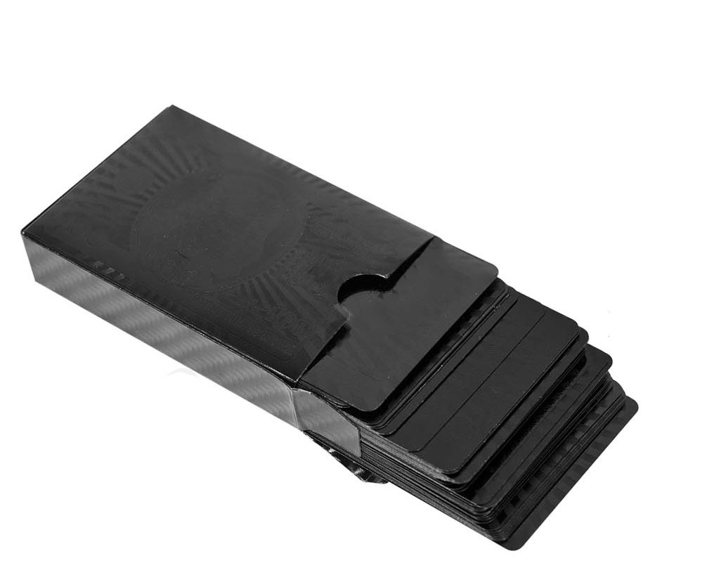 Imagen Cartas Naipe Plástico Negro Impermeable 3