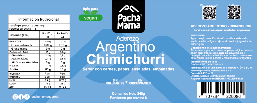 ImagenChimichurri Argentino con aceite de oliva x 240 gramos