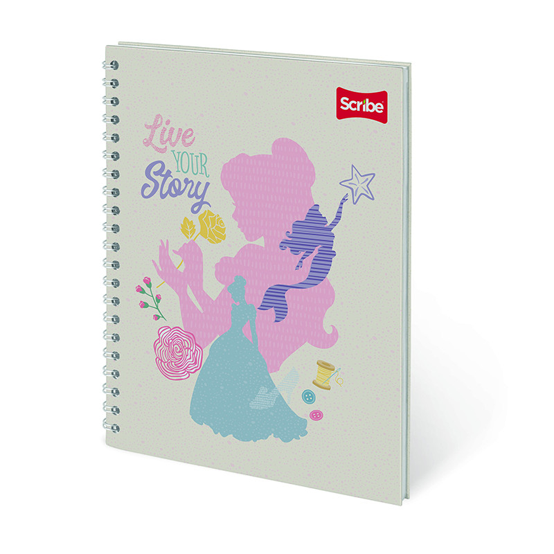 Imagen Cuaderno argollado pasta dura 80h rayas Princesas 8