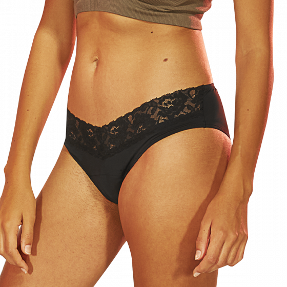 ImagenPanty Bikini Negro tipo Tanga - Flujo Leve