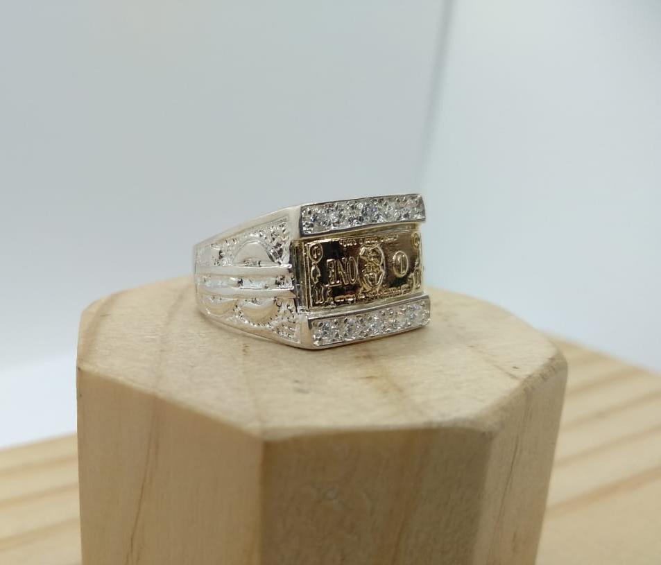 Anillo plata con online oro hombre