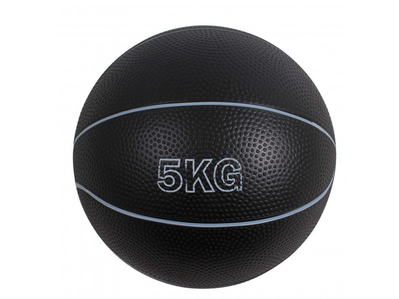 Balón Medicinal 5kg Para Ejercicio Con Rebote Entrenamiento Color Negro