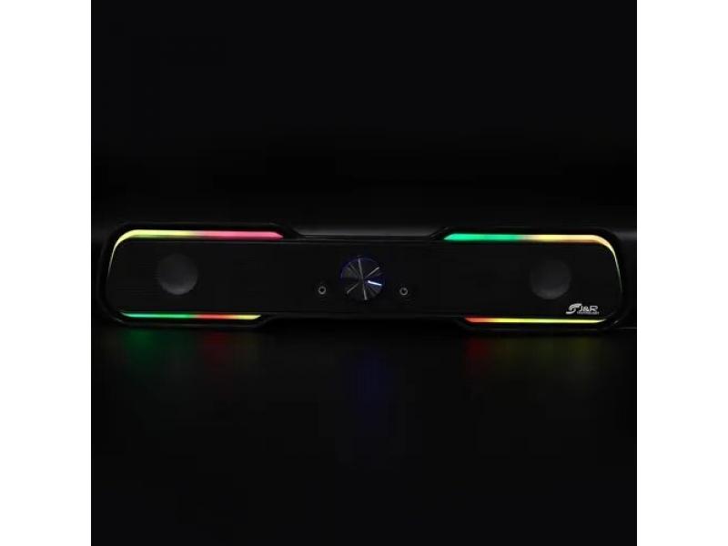 CoolBox DeepGaming Barra Sonido PC con Iluminación RGB R200B - Altavoces PC  Gaming Estéreo 2.0, 6 W RMS, Entrada 3,5 mm Jack + Bluetooth 5.0, para PC,  Ordenador Portátil, TV - Negro : .es: Informática