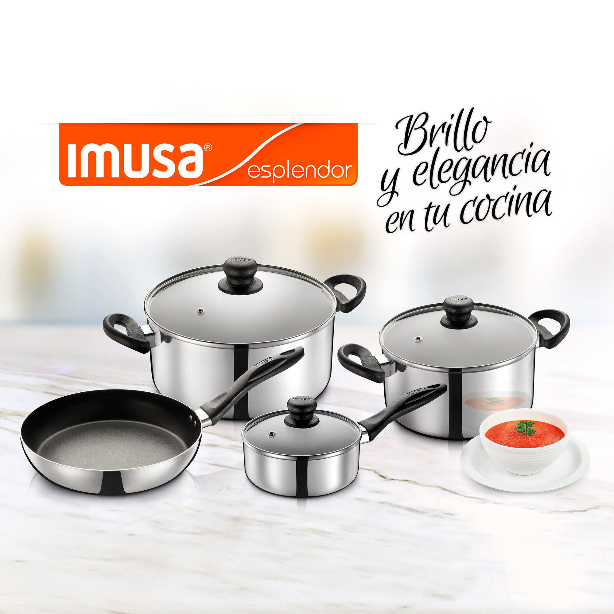 Imagen Batería de Cocina IMUSA Esplendor 7 Piezas Aluminio 7