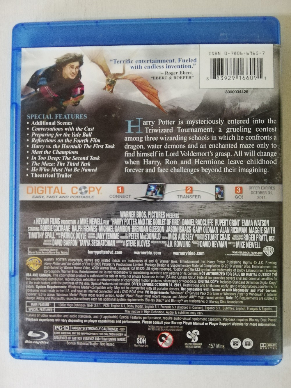 Imagen BLU RAY HARRY POTTER AND THE GOBLET OF FIRE  2