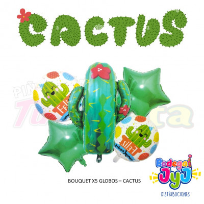 ImagenBouquet X5 Globos - Cactus 
