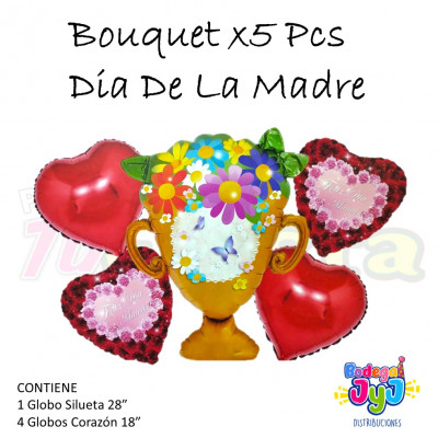 ImagenBouquet x5 Pcs Trofeo Flores - Dia De La Madre 