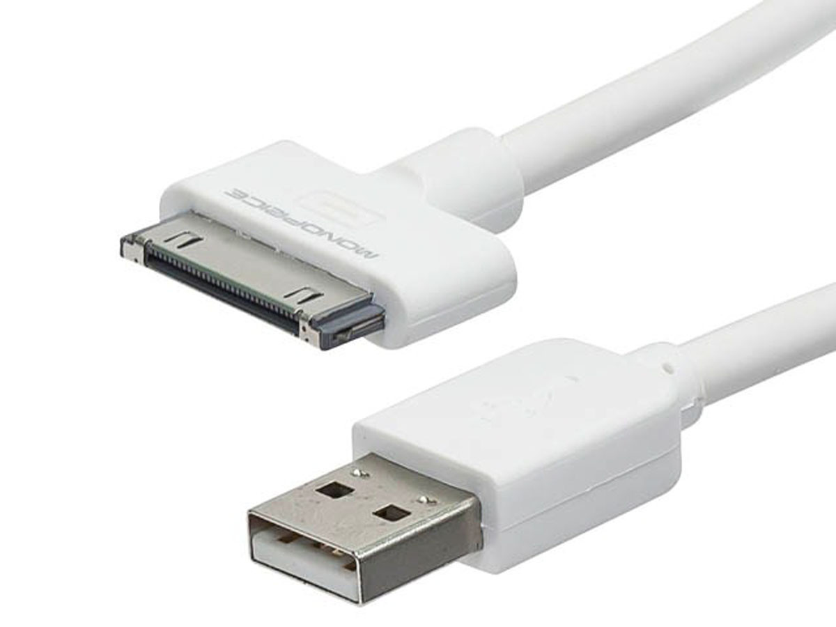Imagen Cable de Sincronización USB para todas las SlimFit iPad® de 30 pines, iPhone®, iPod® y - Blanco
