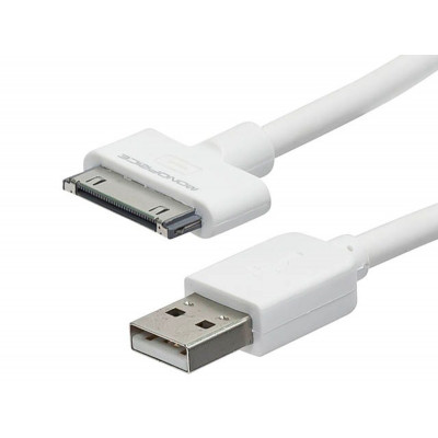ImagenCable de Sincronización USB para todas las SlimFit iPad® de 30 pines, iPhone®, iPod® y - Blanco