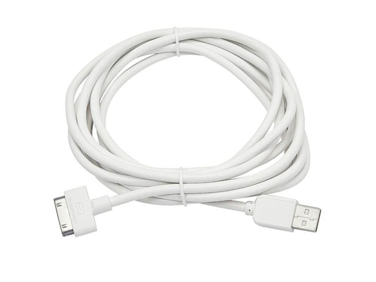 Imagen Cable de Sincronización USB para todas las SlimFit iPad® de 30 pines, iPhone®, iPod® y - Blanco 2