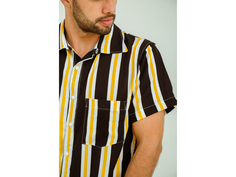 Maravilloso malta ángulo Camisa Para Hombre De Rayas Negras Y Amarillas: Camisa Para Hombre De Rayas  Negras Y Amarillas A la final