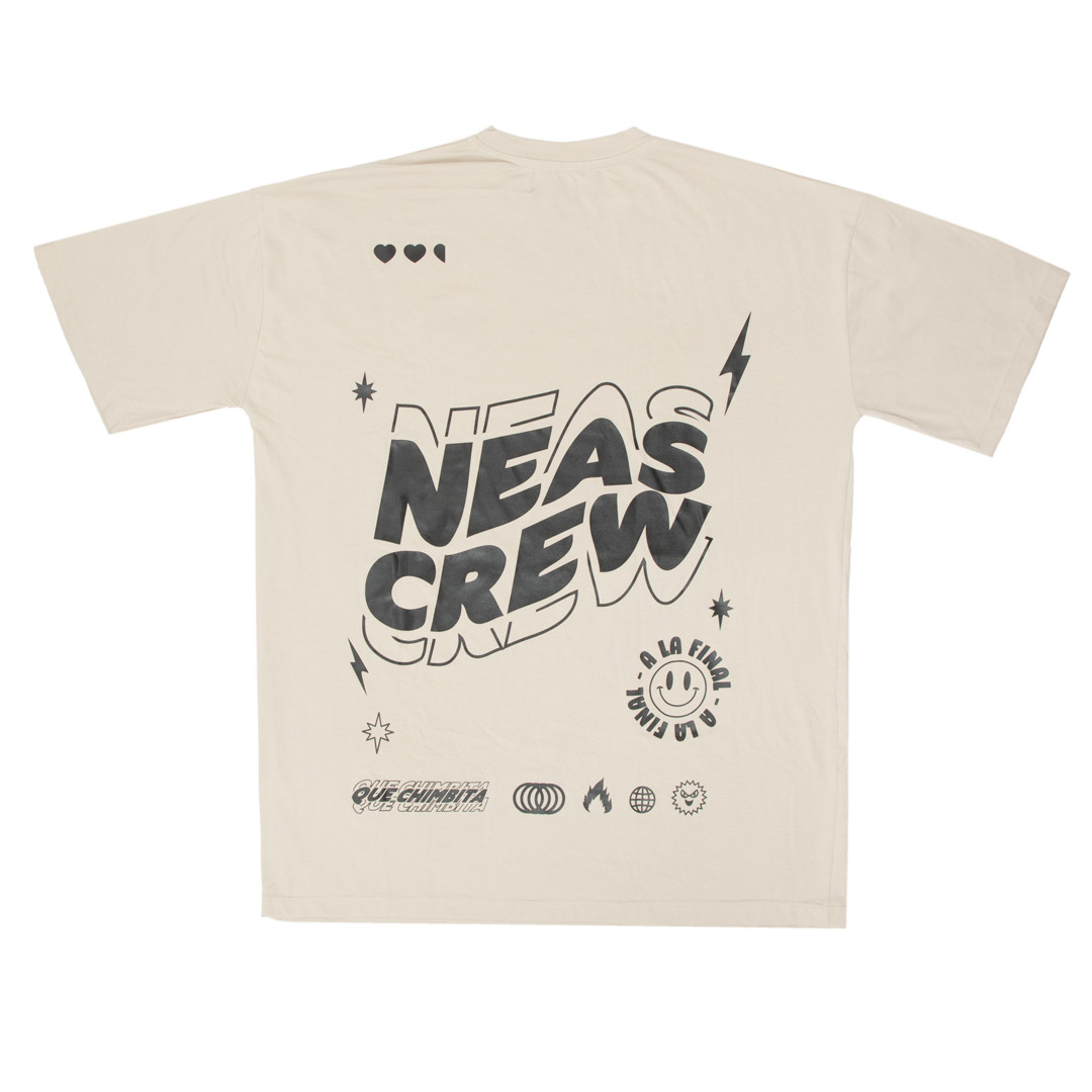 Imagen Camiseta beige oversize unisex Neas Crew 1