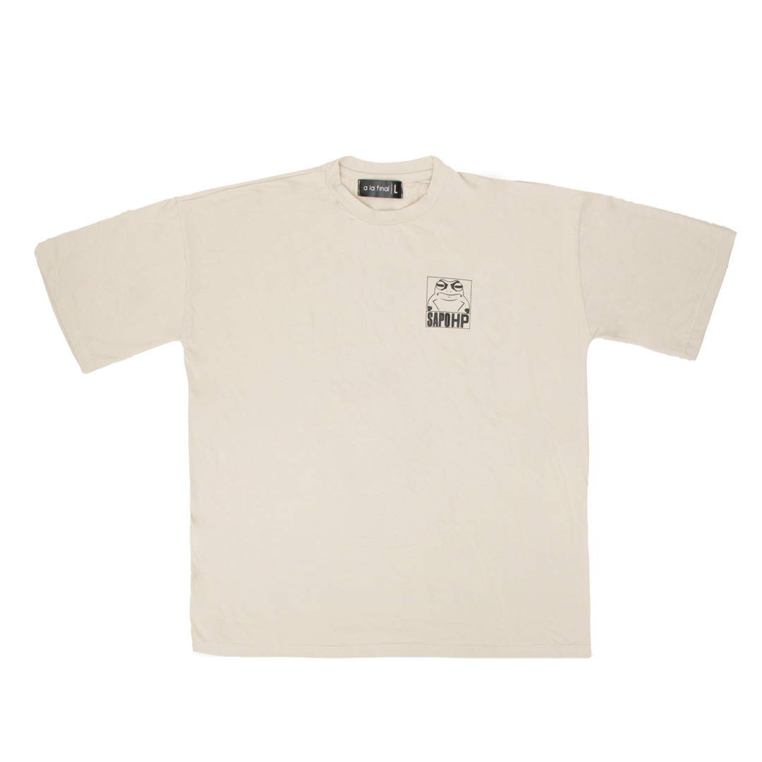 Imagen Camiseta beige oversize unisex Sapo Hp 2