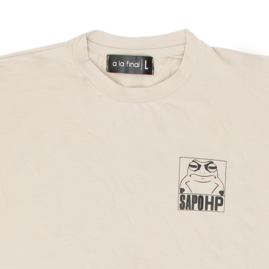 Imagen Camiseta beige oversize unisex Sapo Hp 3