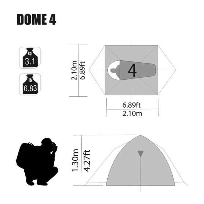 Imagen Carpa Dome para 4 personas  DOME PARA 4 PERSONAS 8