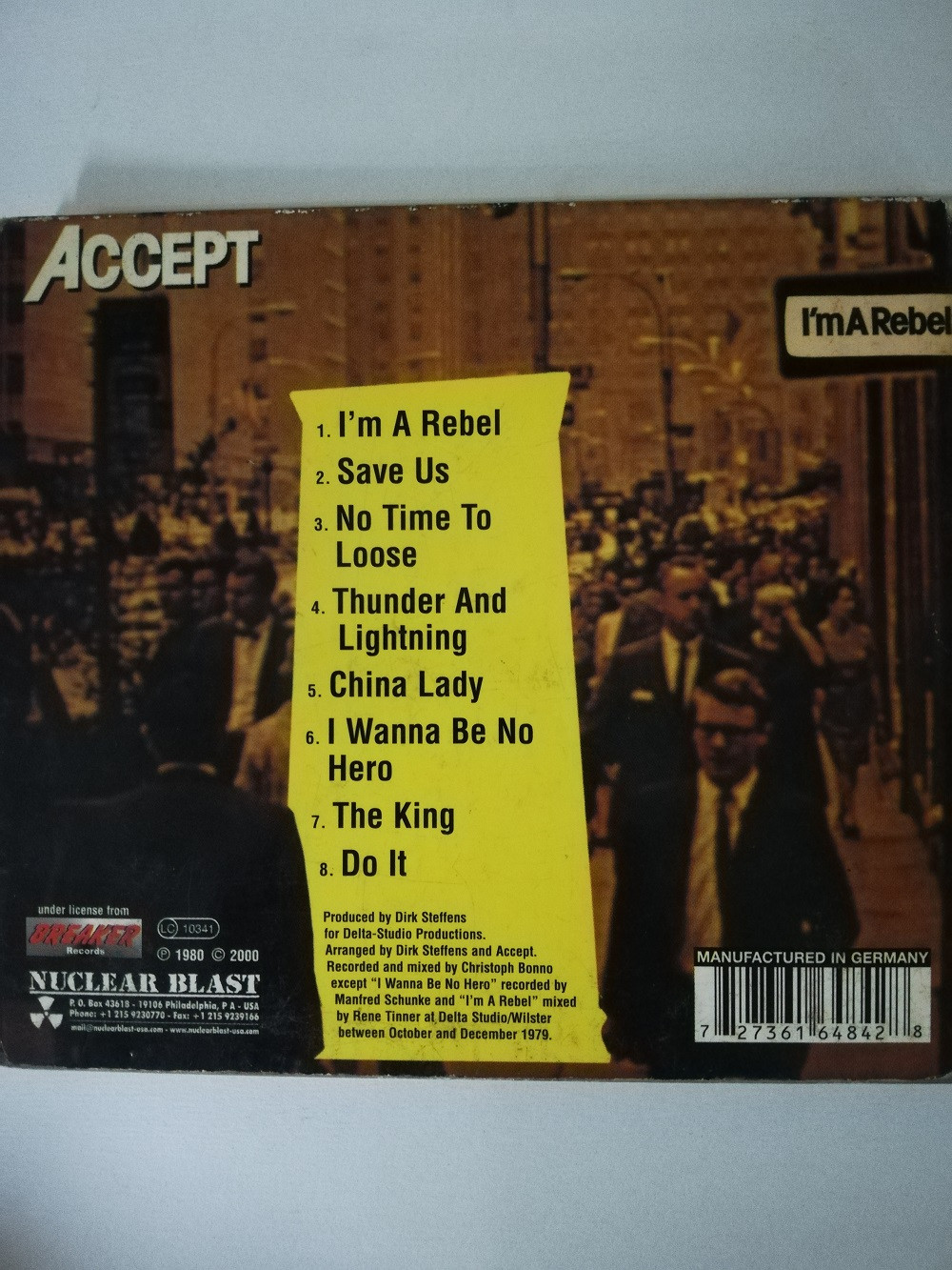 Imagen CD ACCEPT - I´M A REBEL 2
