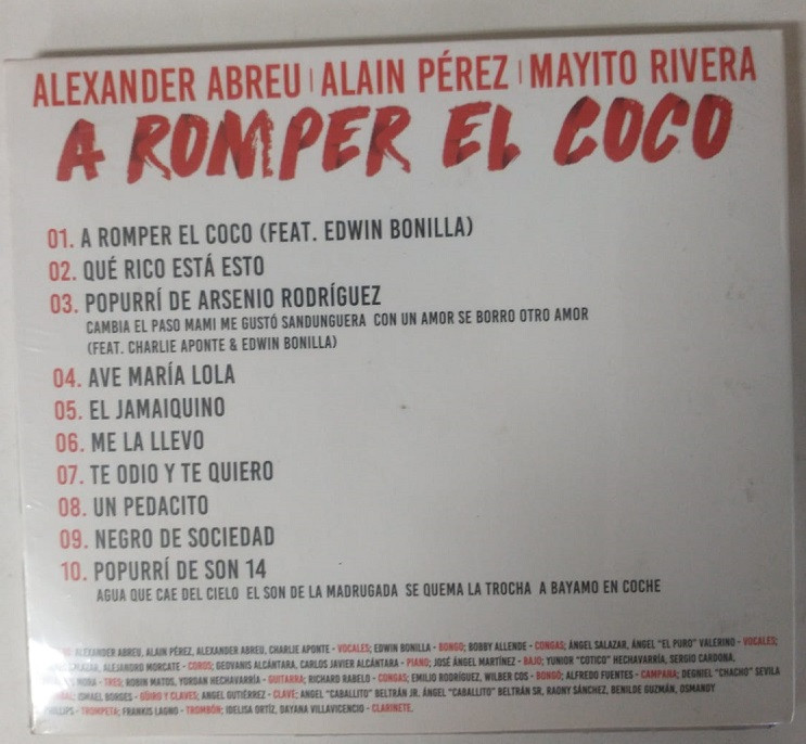 Imagen CD ALEXANDER ABREU / ALAIN PEREZ / MAYITO RIVERA - A ROMPER EL COCO 2