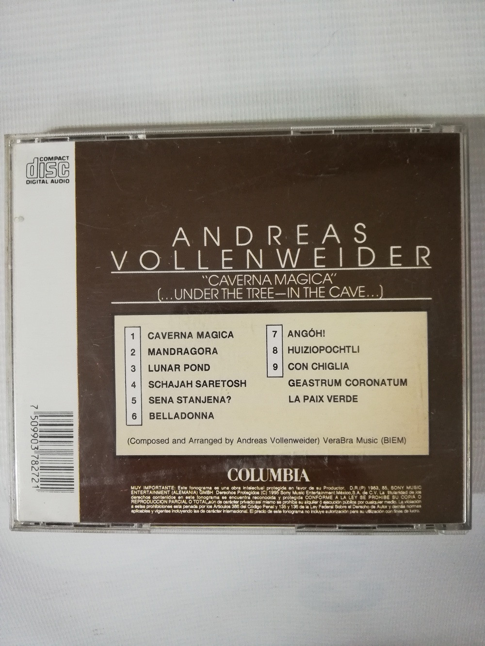 Imagen CD ANDREAS VOLLENWEIDER - CAVERNA MÁGICA 2