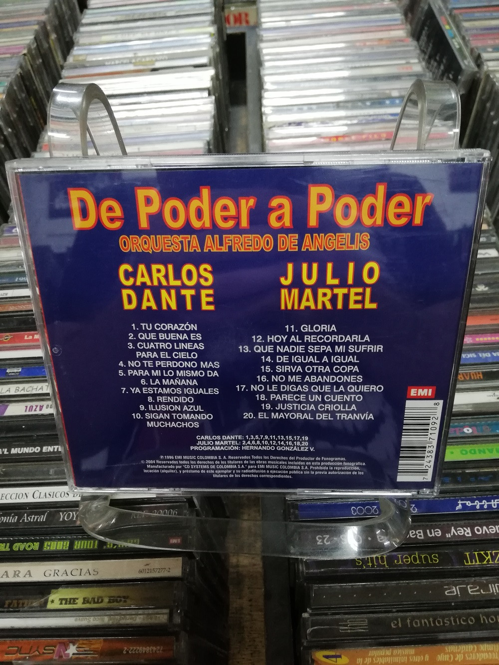 Imagen CD CARLOS DANTE & JULIO MARTEL CON LA ORQUESTA DE ALFREDO DE ANGELIS - DE PODER A PODER  2