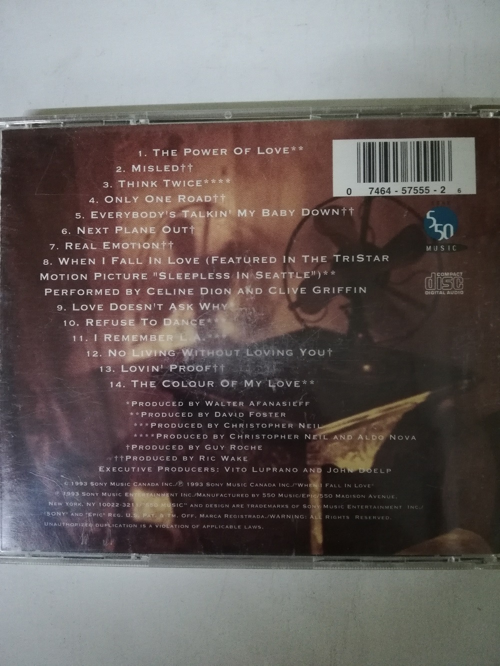 Imagen CD CELINE DION - THE COLOUR OF MY LOVE 2