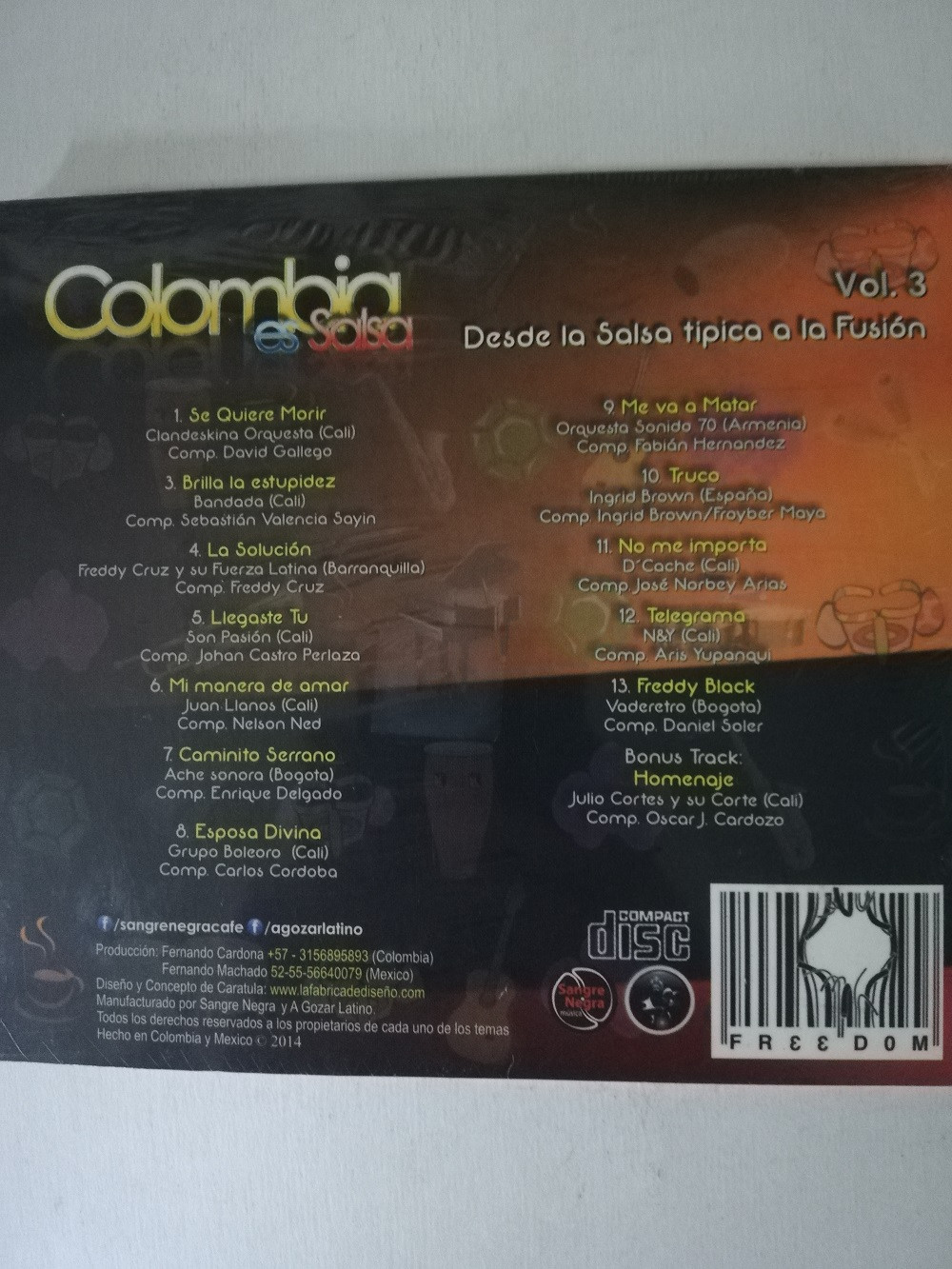 Imagen CD COLOMBIA ES SALSA - DESDE LA SALSA TIPICA A LA FUSIÓN VOL. 3 2