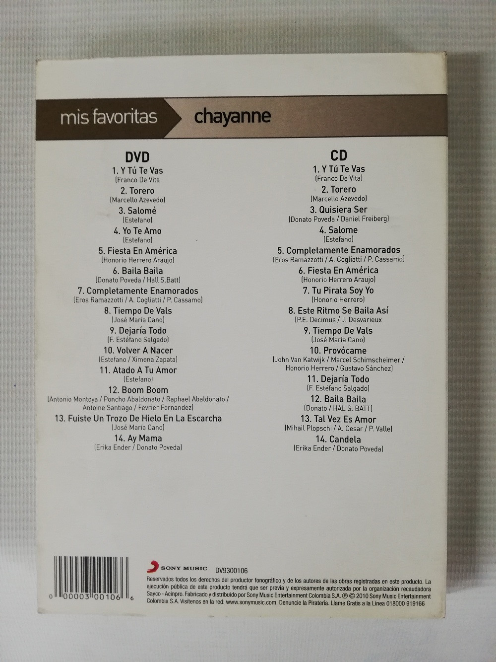 Imagen CD + DVD CHAYANNE - MIS FAVORITAS 2