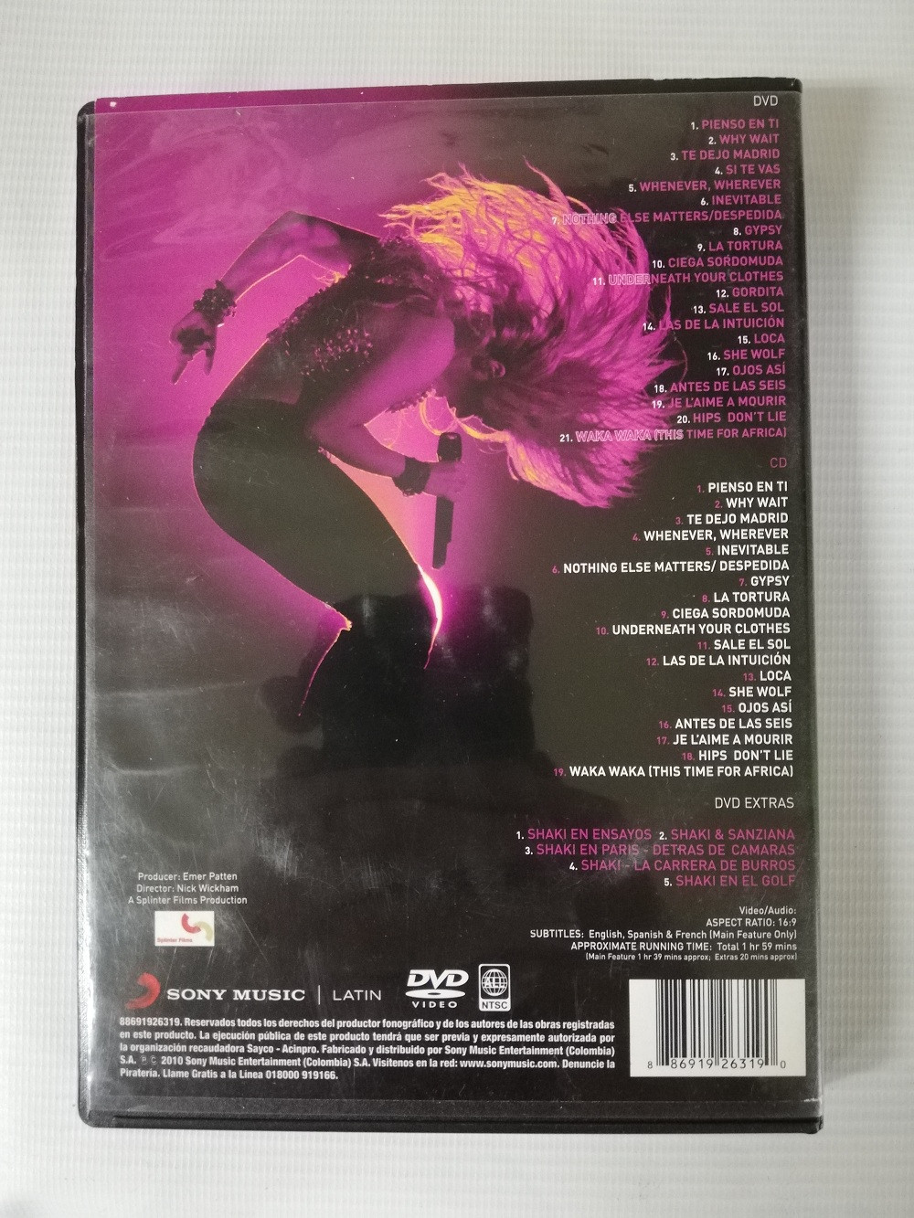 Imagen CD + DVD SHAKIRA - EN VIVO DESDE PARIS 2