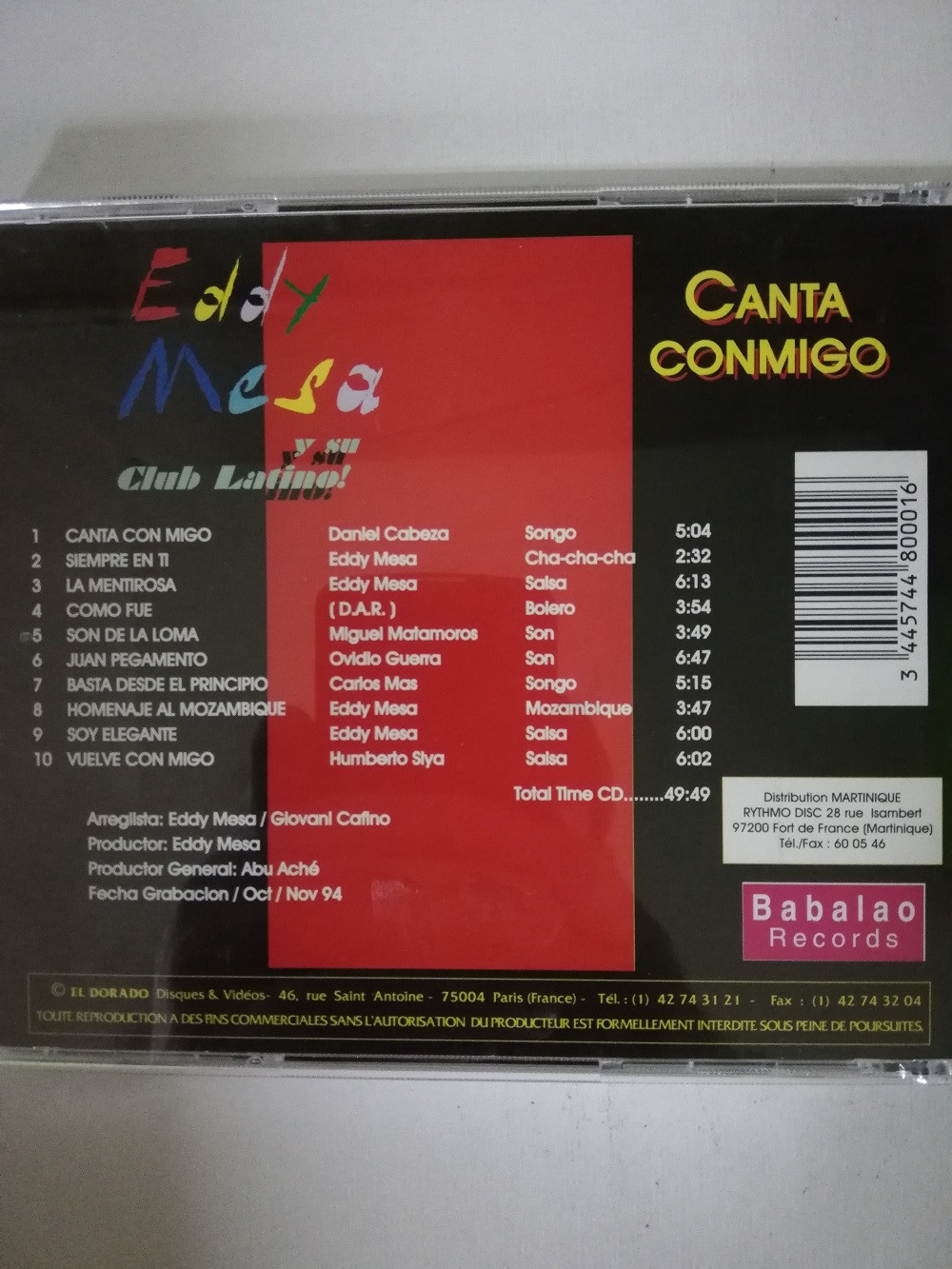 Imagen CD EDDY MESA Y SU CLUB LATINO - CANTA CONMIGO  2