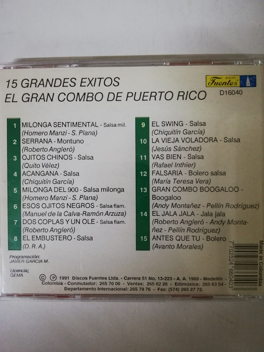 Imagen CD EL GRAN COMBO DE PUERTO RICO - 15 GRANDES EXITOS 2