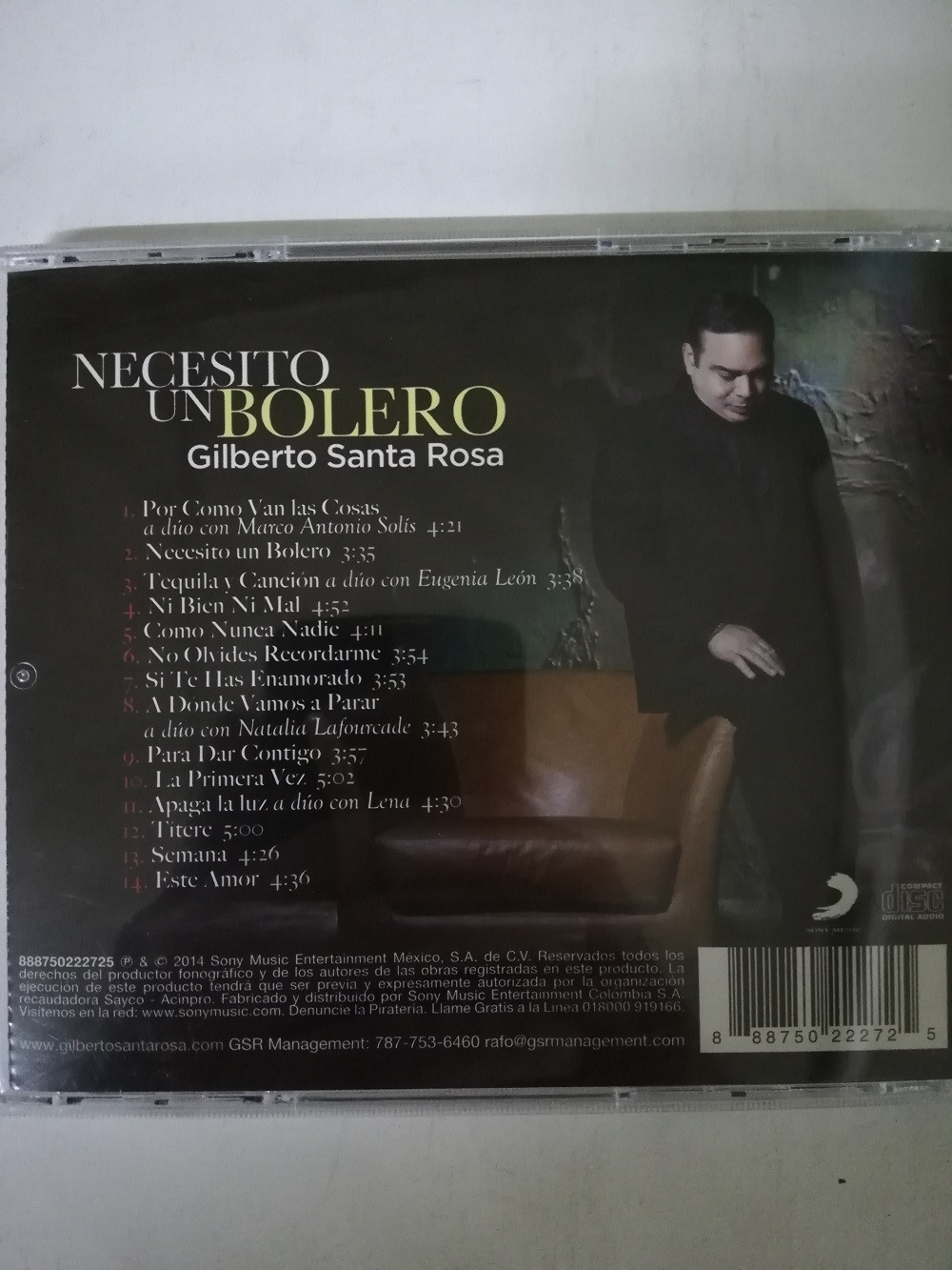 Imagen CD GILBERTO SANTA ROSA - NECESITO UN BOLERO 2