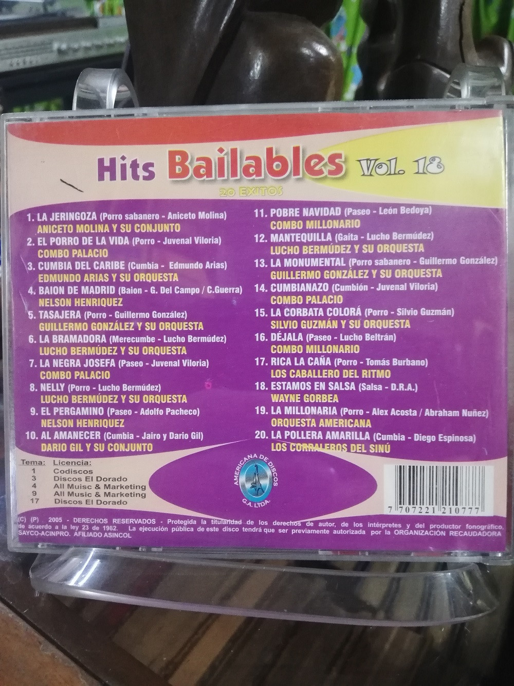 Imagen CD HITS BAILABLES - HITS BAILABLES VOL. 18 2