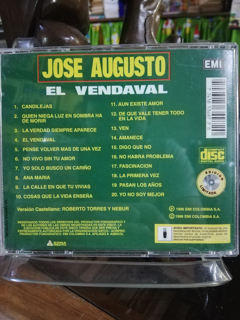 Imagen CD JOSÉ AUGUSTO - EL VENDAVAL 2