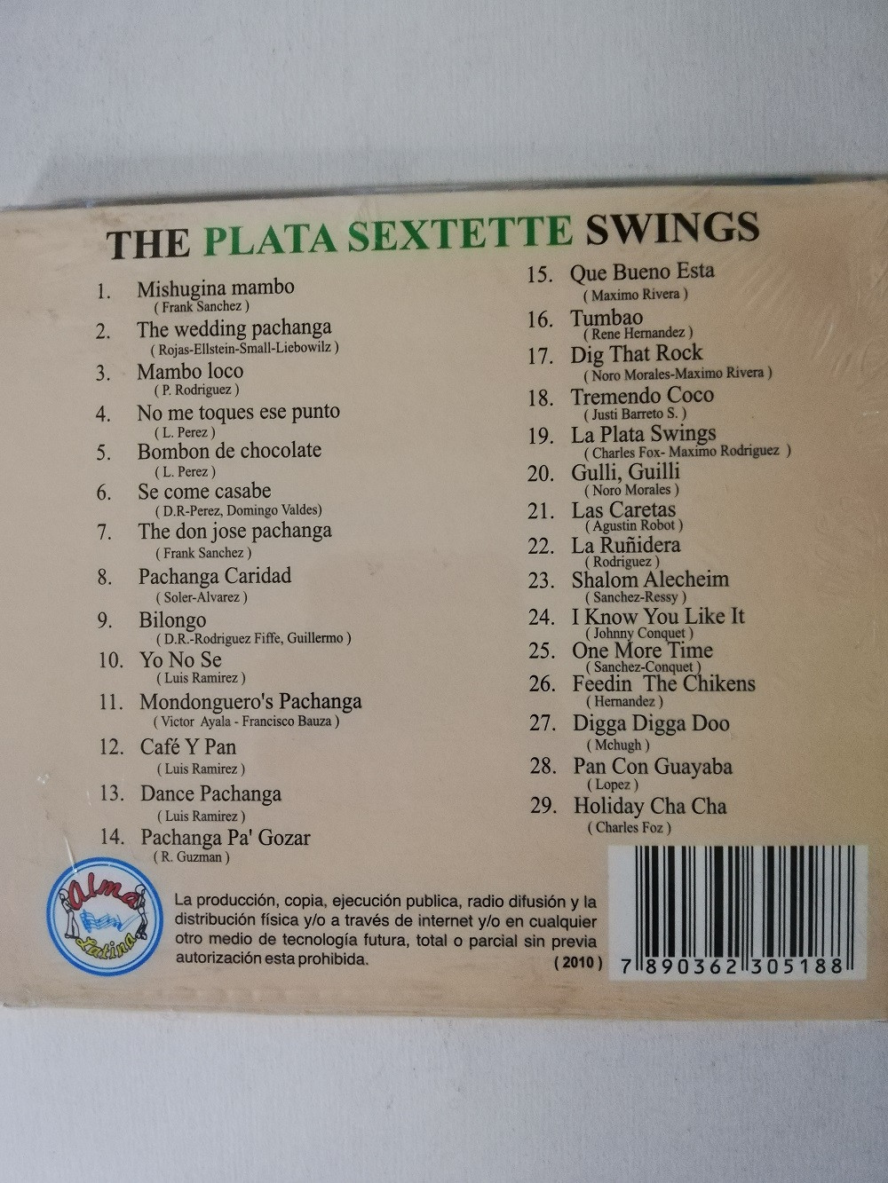 Imagen CD LA PLATA SEXTETTE - SWINGS 2