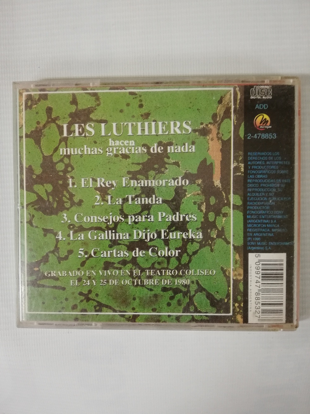 Imagen CD LES LUTHIERS - HACEN MUCHAS GRACIAS DE NADA 2