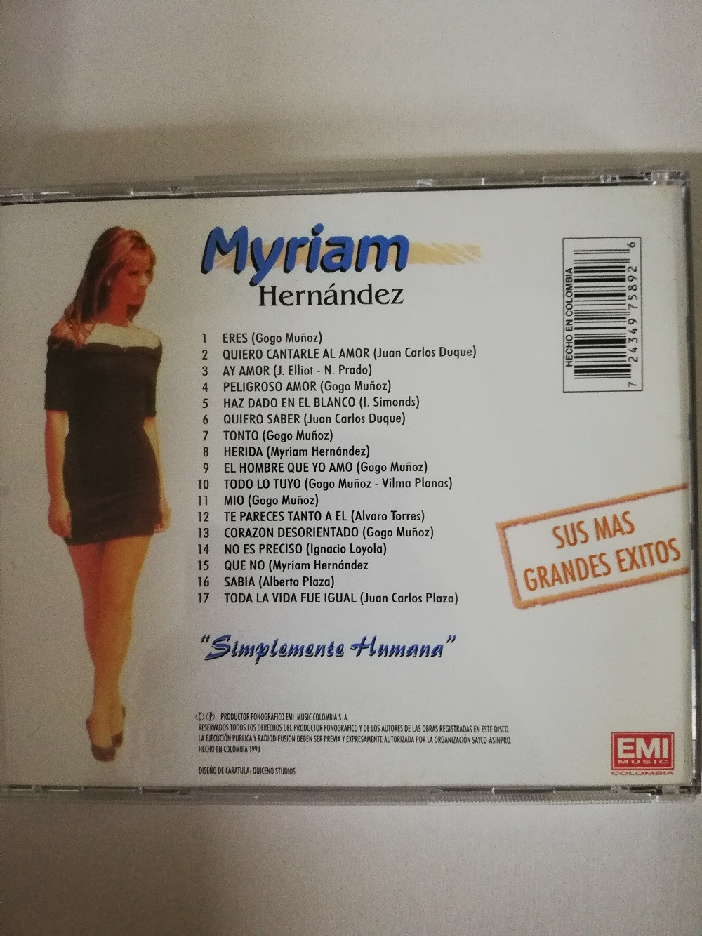 Imagen CD MYRIAM HERNANDEZ - SIMPLEMENTE HUMANA 2