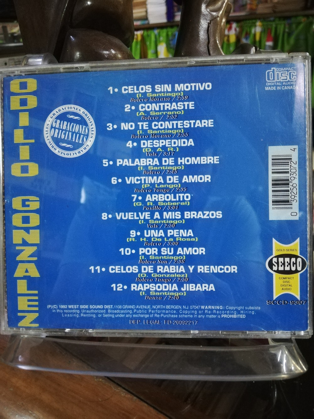Imagen CD ODILIO GONZALEZ - CELOS SIN MOTIVO 2
