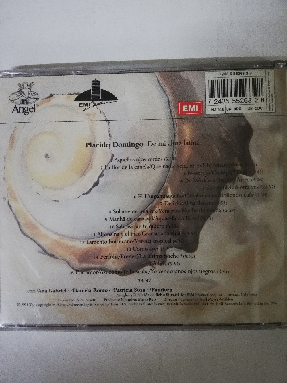 Imagen CD PLACIDO DOMINGO - DE MI ALMA LATINA 2
