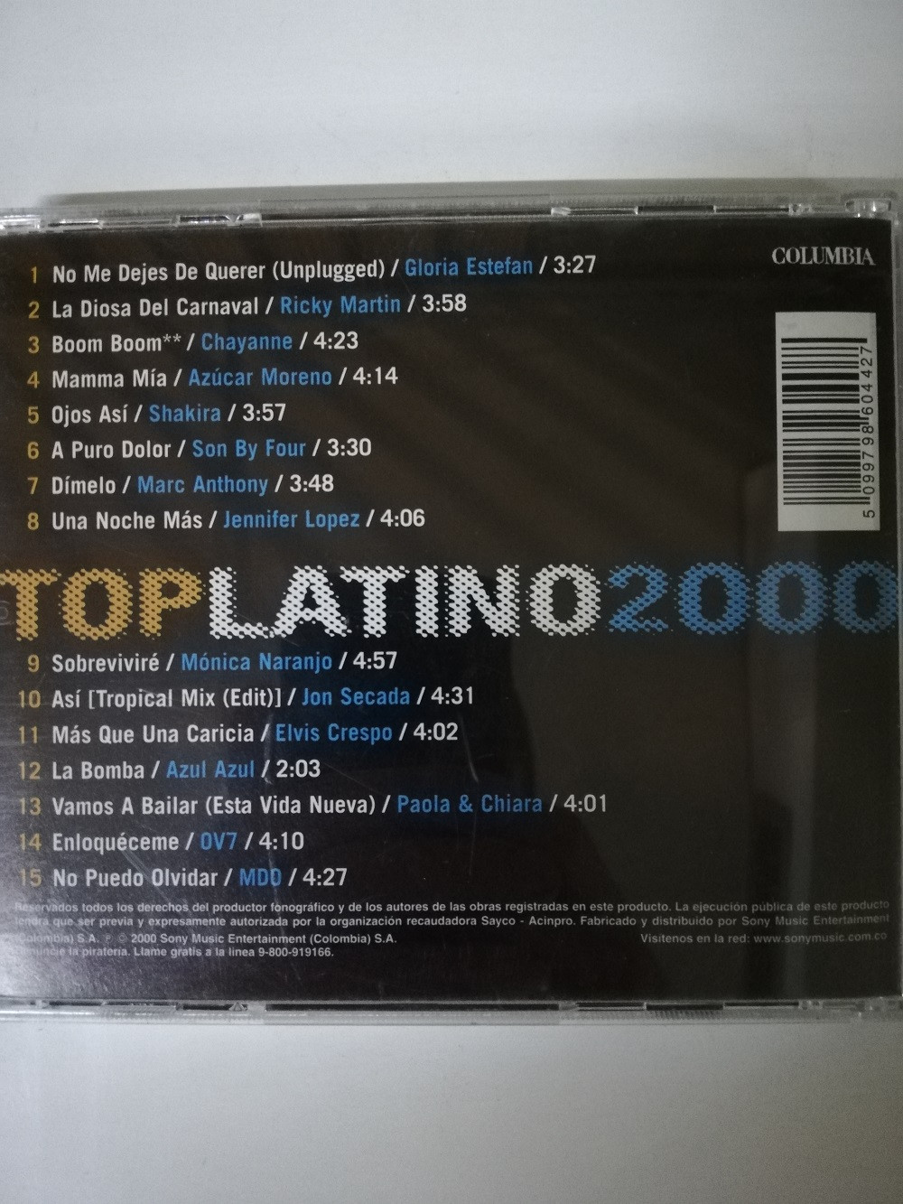 Imagen CD TOP LATINO - TOP LATINO 2000 2