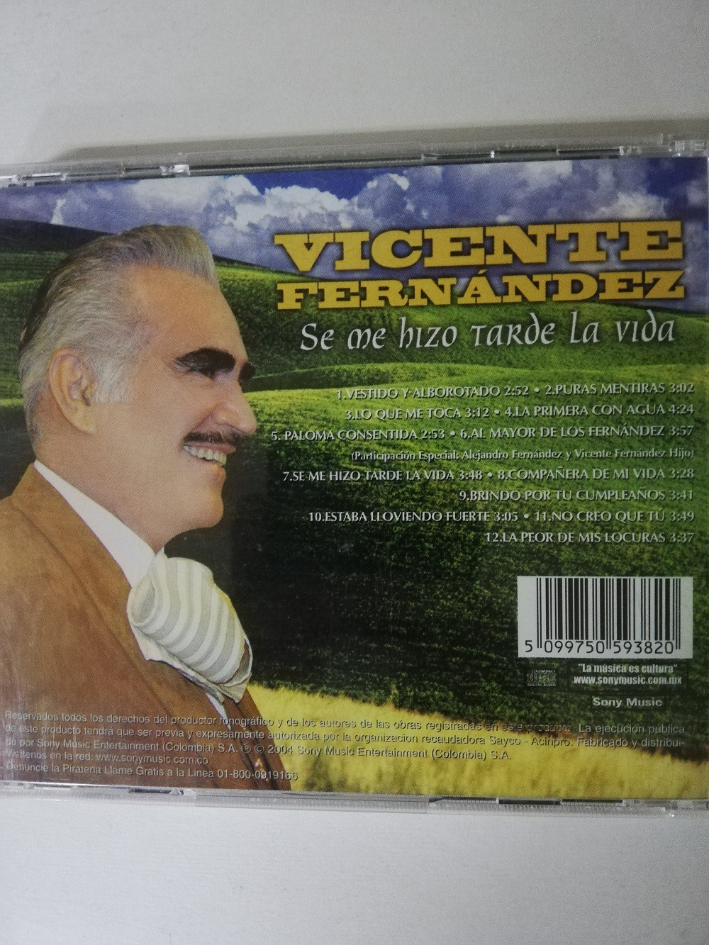 Imagen CD VICENTE FERNANDEZ - SE ME HIZO TARDE LA VIDA 2