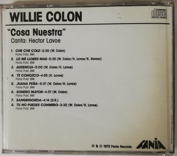 Imagen CD WILLIE COLÓN CANTA: HECTOR LAVOE - COSA NUESTRA 2