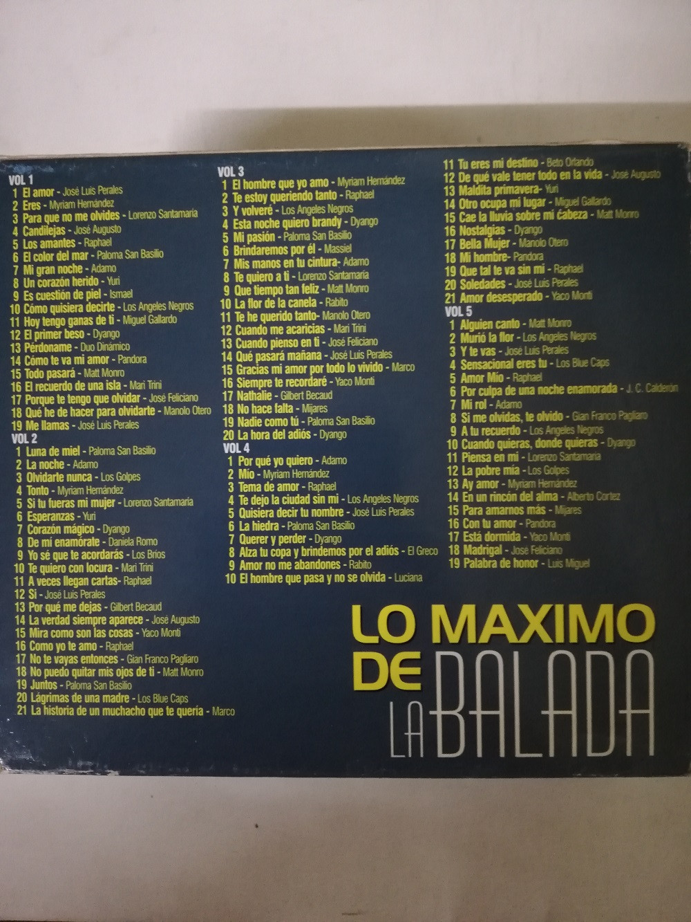 Imagen CD X 5 LO MÁXIMO DE LA BALADA - ARTISTAS VARIOS 2
