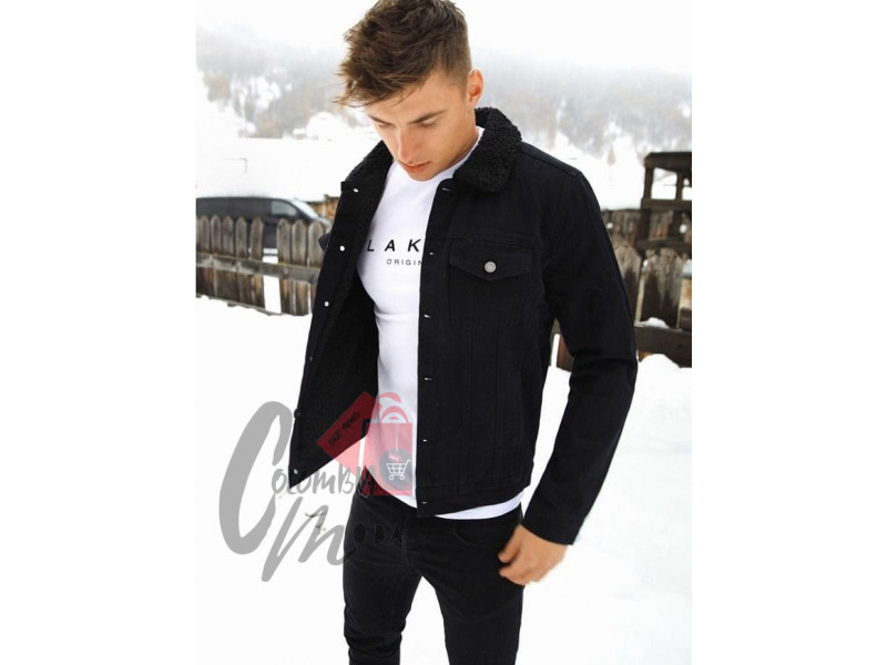 Chaqueta tela jean discount hombre