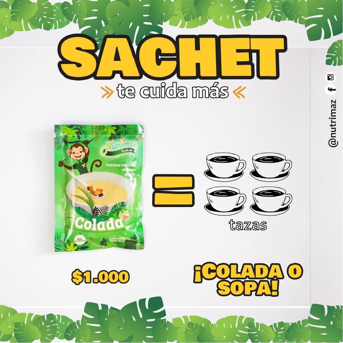 Imagen  Colada Saludable Sachet 30 g 1