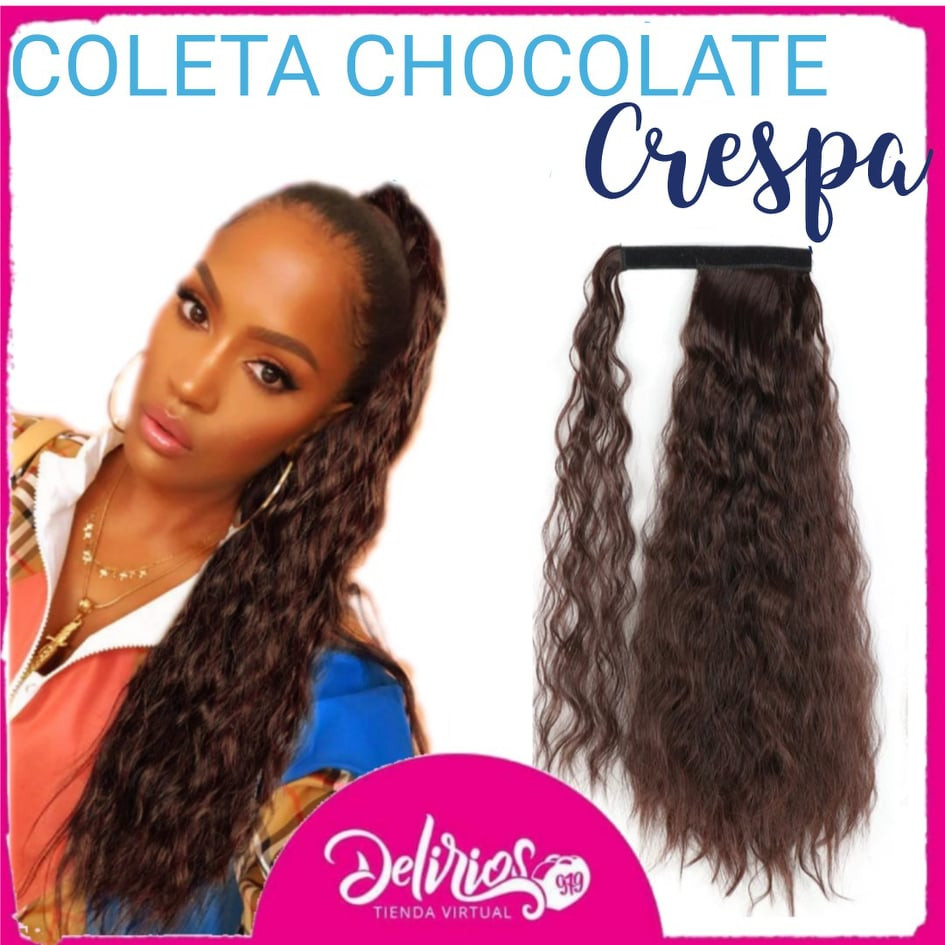Imagen Coleta Velcro Chocolate Crespa 6