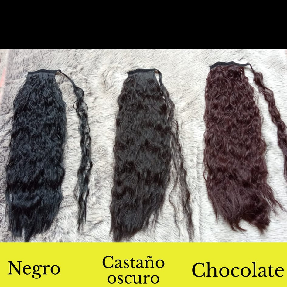 Imagen Coleta Velcro Chocolate Crespa 2