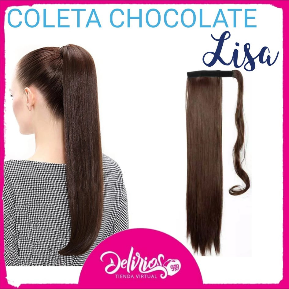 Imagen Coleta Velcro Chocolate Lisa 1