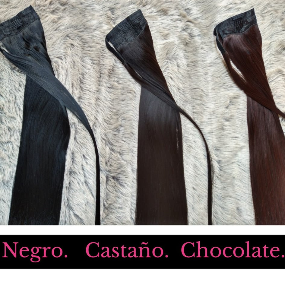 Imagen Coleta Velcro Chocolate Lisa 3