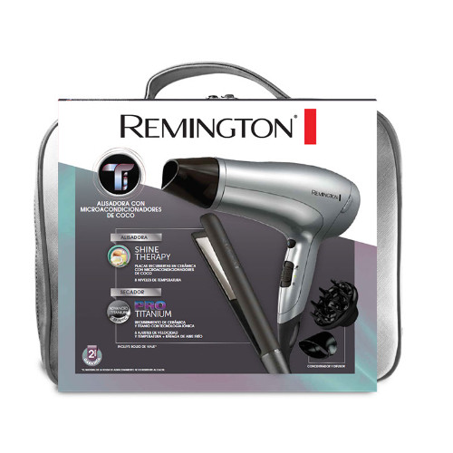Imagen Combo Remington Plancha Alisodra Shine Therapy y Secador Pro Titanium S4A500-D3019 2