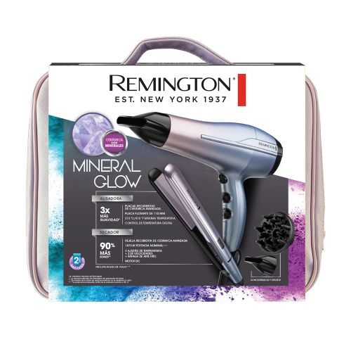 Imagen Combo Remington Plancha y Secador Mineral Glow S5408-D5408  2