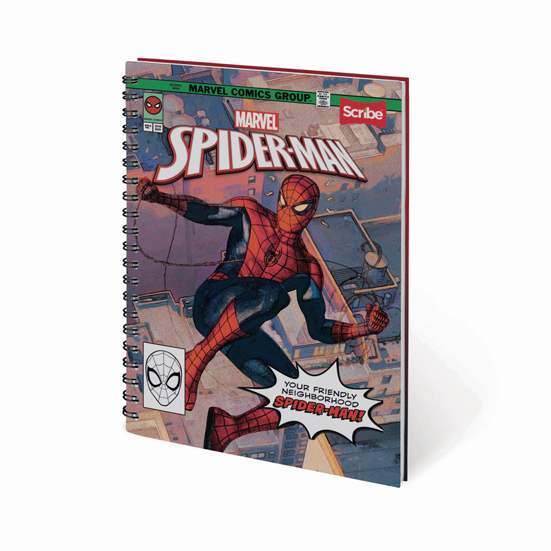 Imagen Cuaderno argollado pasta dura grande 80h cuadros Spiderman Max
